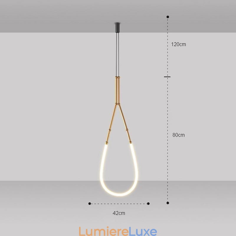 Suspension Creative Line Plafonnier en bambou Noir Or