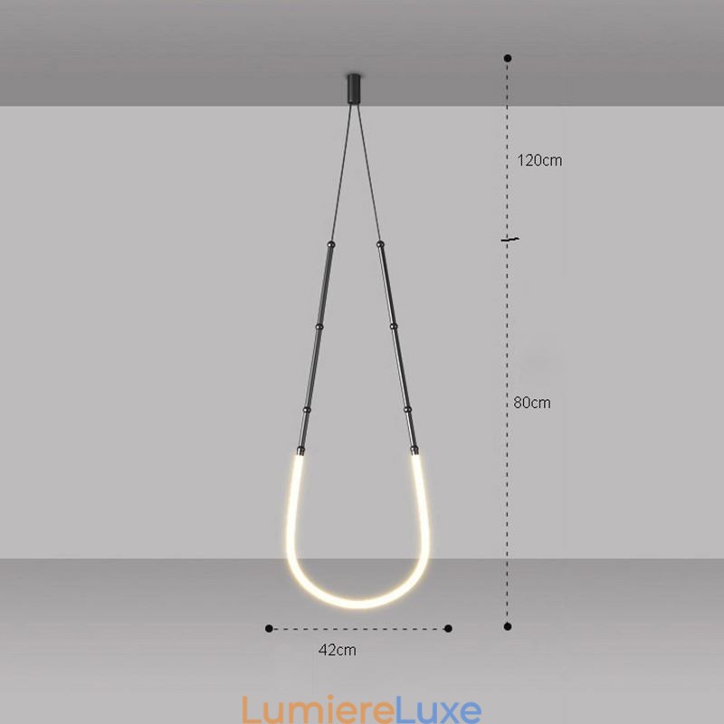 Suspension Creative Line Plafonnier en bambou Noir Or