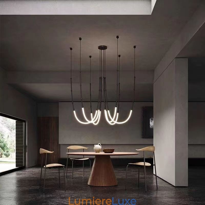 Plafonnier Creative Line Suspension en bambou Noir Or