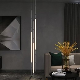 Plafonnier Creative Line Suspension en bambou Noir Or