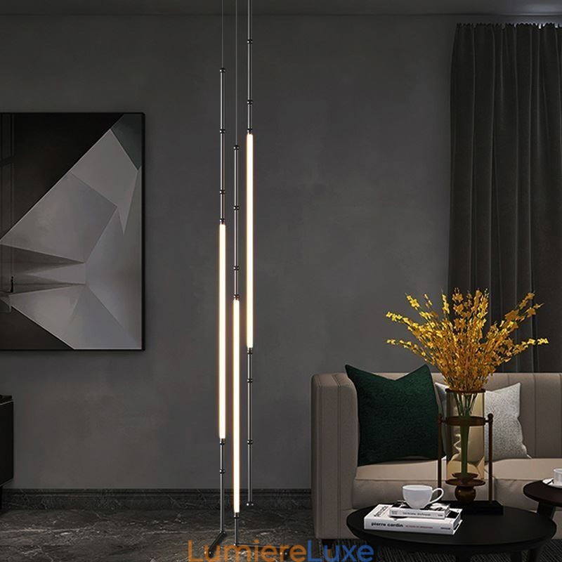 Plafonnier Creative Line Suspension en bambou Noir Or