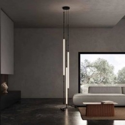 Plafonnier Creative Line Suspension en bambou Noir Or