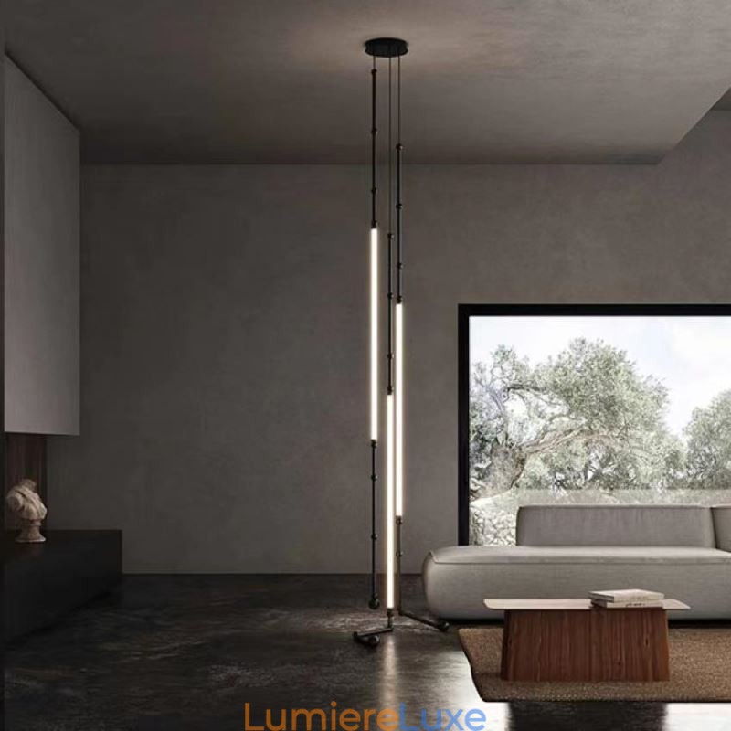 Plafonnier Creative Line Suspension en bambou Noir Or