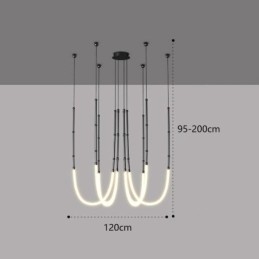 Plafonnier Creative Line Suspension en bambou Noir Or