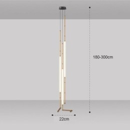 Plafonnier Creative Line Suspension en bambou Noir Or