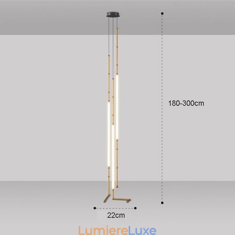 Plafonnier Creative Line Suspension en bambou Noir Or