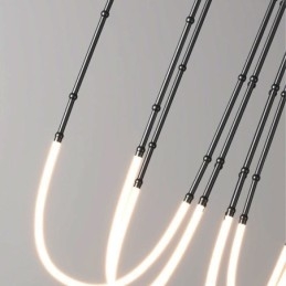 Plafonnier Creative Line Suspension en bambou Noir Or
