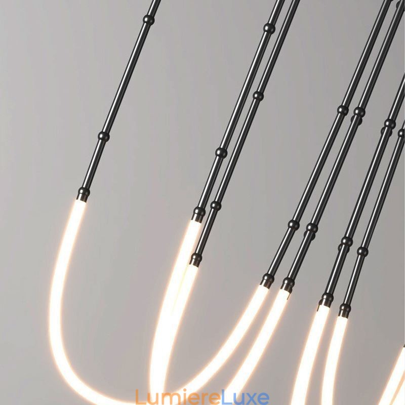 Plafonnier Creative Line Suspension en bambou Noir Or