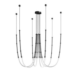Plafonnier Creative Line Suspension en bambou Noir Or