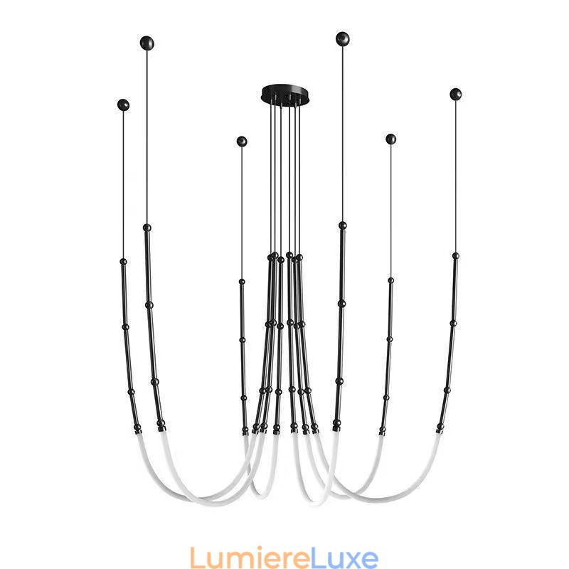 Plafonnier Creative Line Suspension en bambou Noir Or