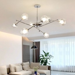 Suspension en verre de style européen, plafonnier simple en forme de haricots magiques