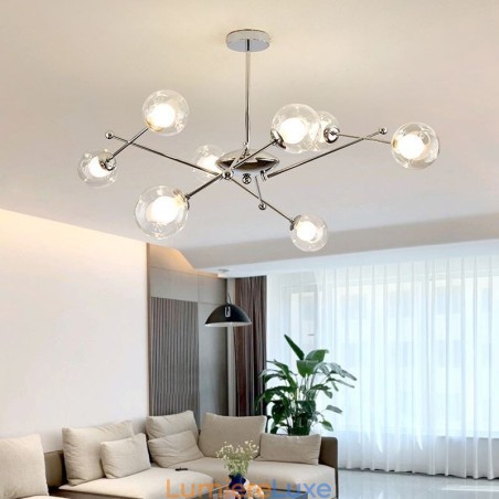 Suspension en verre de style européen, plafonnier simple en forme de haricots magiques Suspension en verre de style européen, plafonnier simple en forme de haricots magiques