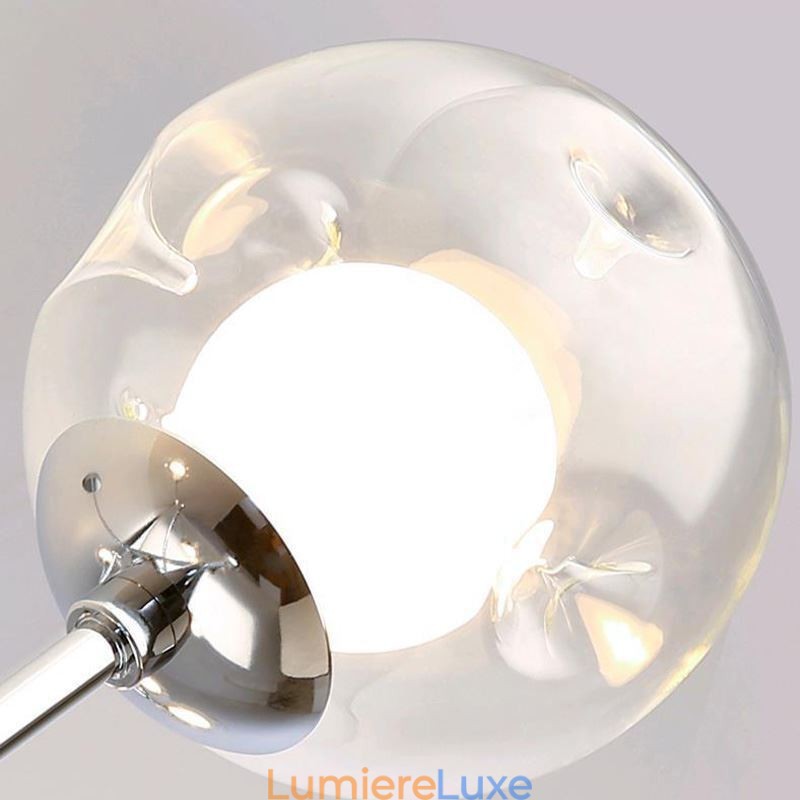 Suspension en verre de style européen, plafonnier simple en forme de haricots magiques