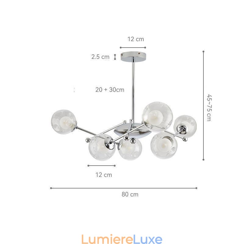 Suspension en verre de style européen, plafonnier simple en forme de haricots magiques