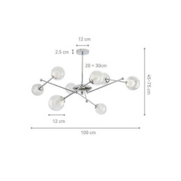 Suspension en verre de style européen, plafonnier simple en forme de haricots magiques