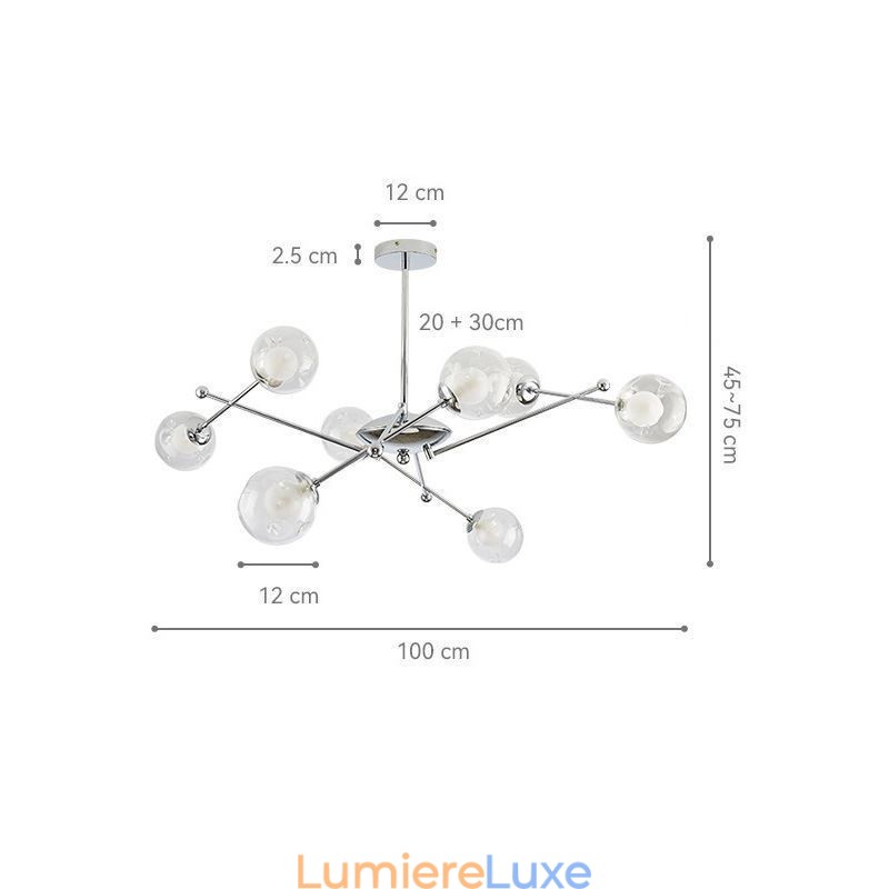 Suspension en verre de style européen, plafonnier simple en forme de haricots magiques