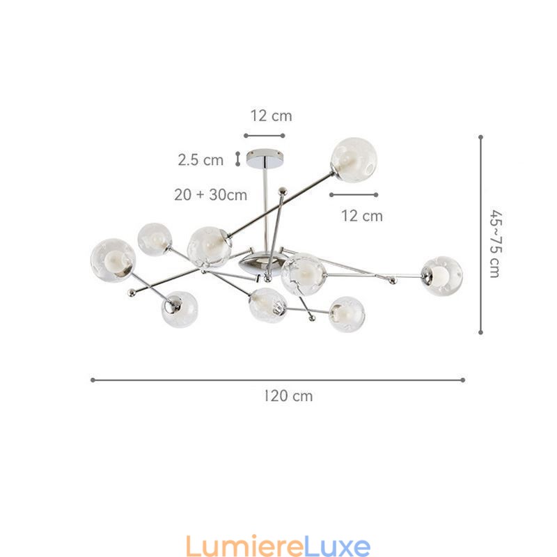 Suspension en verre de style européen, plafonnier simple en forme de haricots magiques