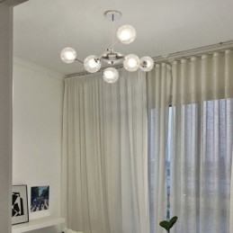 Suspension en verre de style européen, plafonnier simple en forme de haricots magiques
