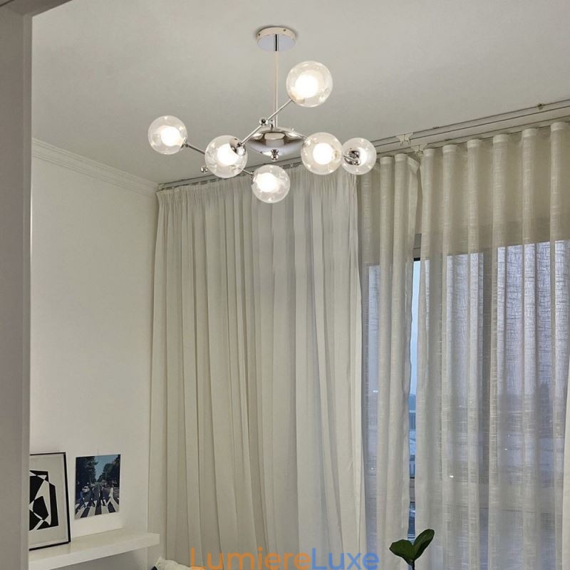 Suspension en verre de style européen, plafonnier simple en forme de haricots magiques