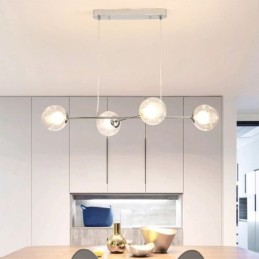 Suspension en verre style haricot magique européen, 4 lumières