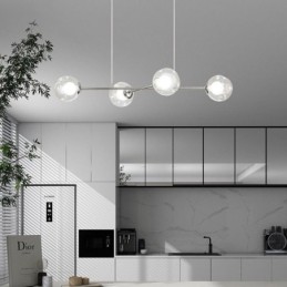 Suspension en verre style haricot magique européen, 4 lumières