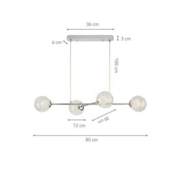 Suspension en verre style haricot magique européen, 4 lumières