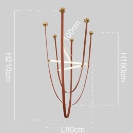 Suspension européenne style Wabi Sabi, luminaire décoratif à ceinture