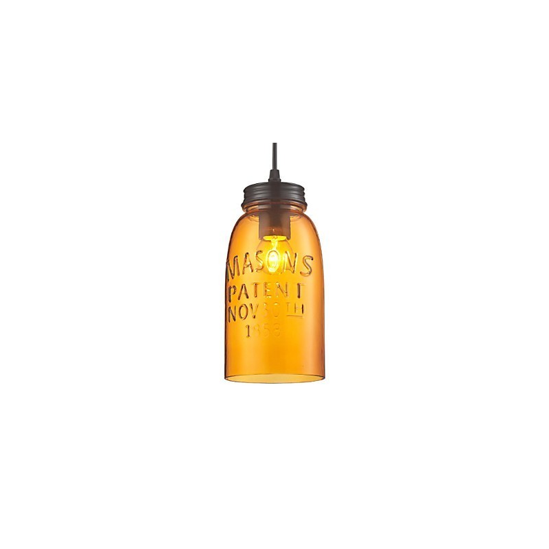 Suspension 1 lumière style italien, galvanoplastie transparente