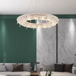 Suspension en cristal, plafonnier moderne et luxueux