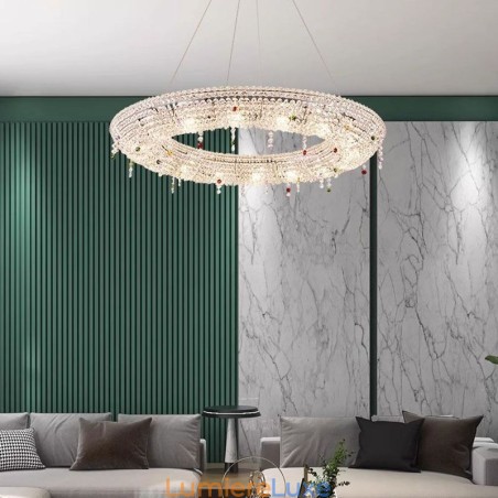 Suspension en cristal, plafonnier moderne et luxueux Suspension en cristal, plafonnier moderne et luxueux