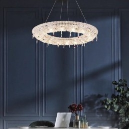 Suspension en cristal, plafonnier moderne et luxueux