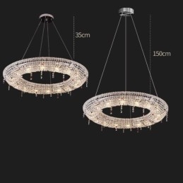Suspension en cristal, plafonnier moderne et luxueux
