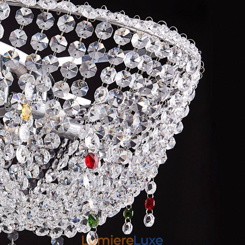 Suspension en cristal, plafonnier moderne et luxueux