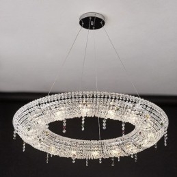 Suspension en cristal, plafonnier moderne et luxueux