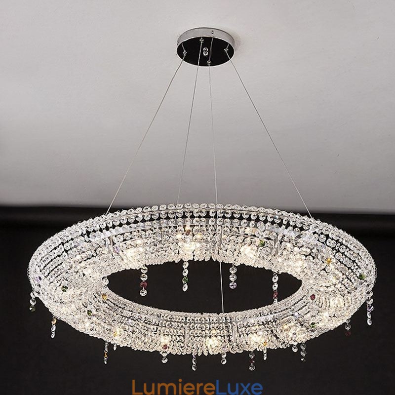 Suspension en cristal, plafonnier moderne et luxueux