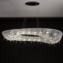 Suspension en cristal, plafonnier ovale de luxe moderne