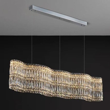 Longue suspension en cristal, plafonnier décoratif de luxe Longue suspension en cristal, plafonnier décoratif de luxe