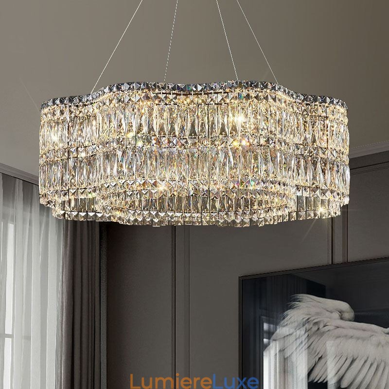 Plafonnier en cristal, luminaire décoratif moderne et simple