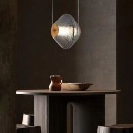 Suspension moderne simple en verre, petit plafonnier