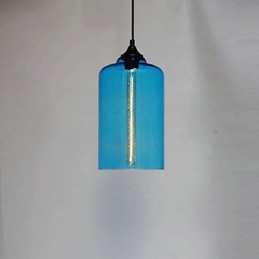 Suspension design bouteille 1 lumière, peinture concise en fer