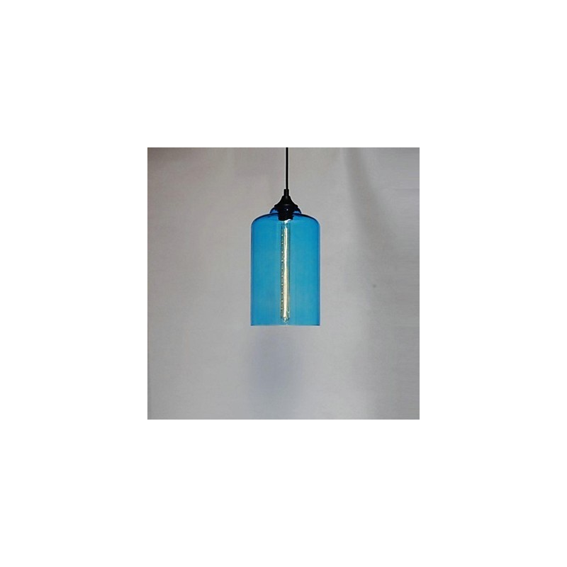 Suspension design bouteille 1 lumière, peinture concise en fer