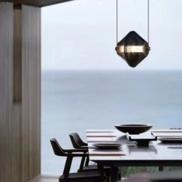 Suspension moderne simple en verre, petit plafonnier