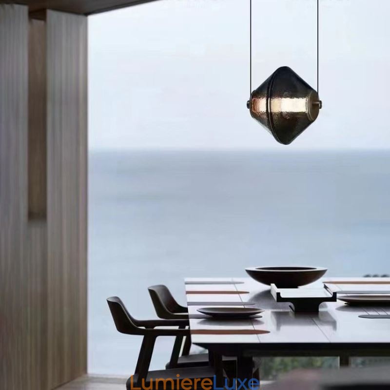 Suspension moderne simple en verre, petit plafonnier