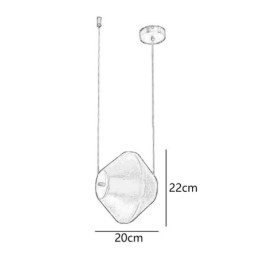 Suspension moderne simple en verre, petit plafonnier