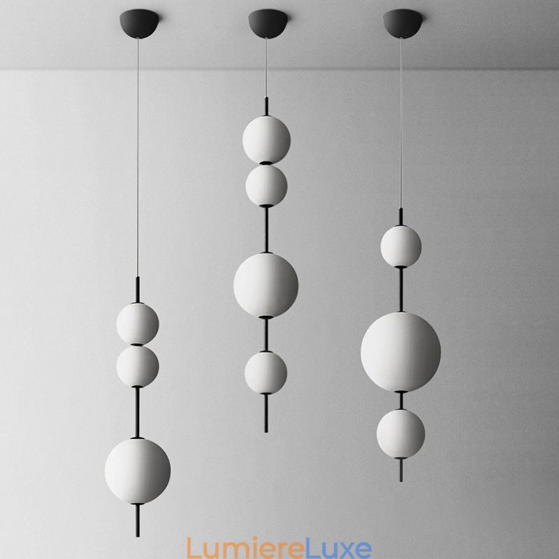 Suspension moderne minimaliste en forme de haricot magique et de molécule
