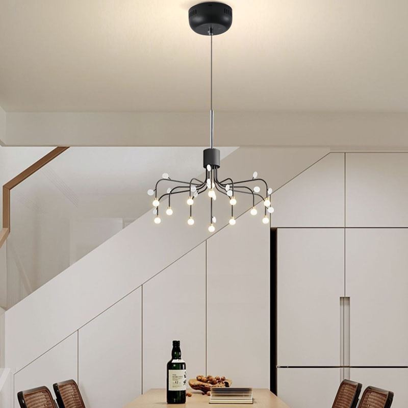Suspension nordique créative blanche naturelle, 14 lumières
