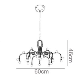 Suspension nordique créative blanche naturelle, 14 lumières