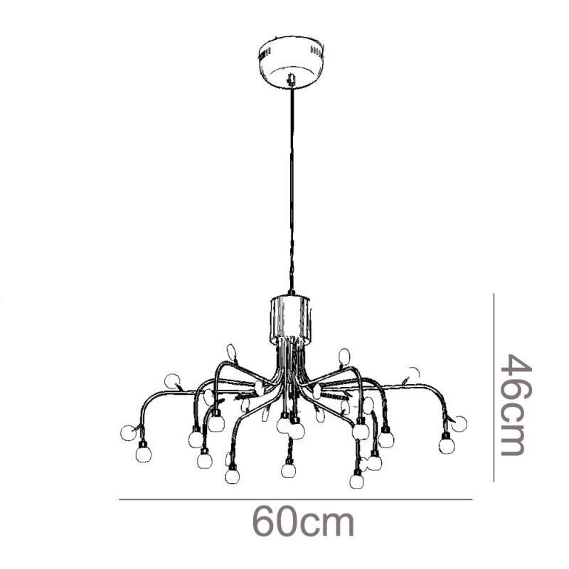Suspension nordique créative blanche naturelle, 14 lumières