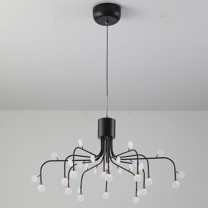 Suspension nordique créative blanche naturelle, 14 lumières