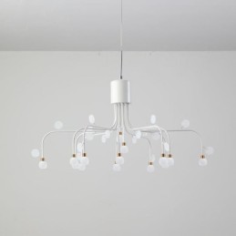 Suspension nordique créative blanche naturelle, 14 lumières